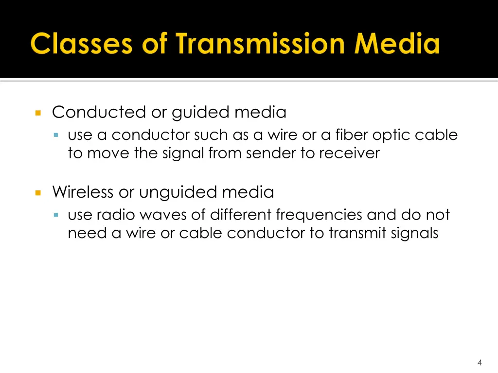 conducted or guided media use a conductor such