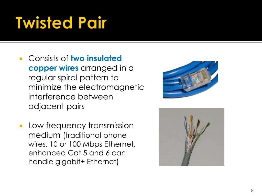 consists of two insulated copper wires arranged