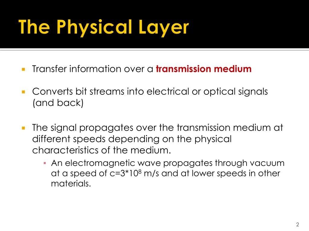 transfer information over a transmission medium