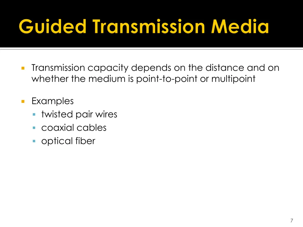 transmission capacity depends on the distance