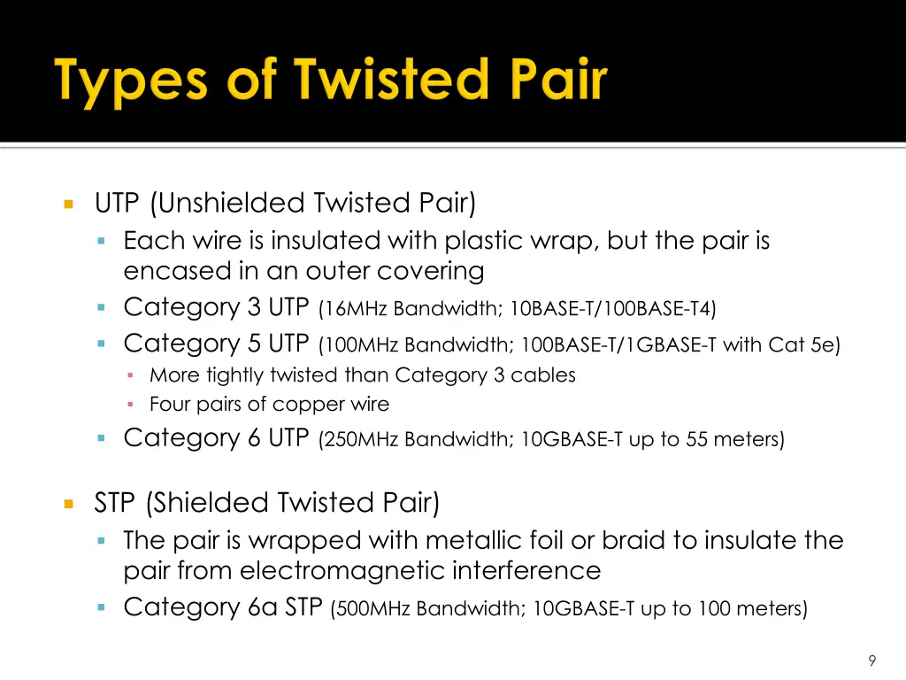 utp unshielded twisted pair each wire