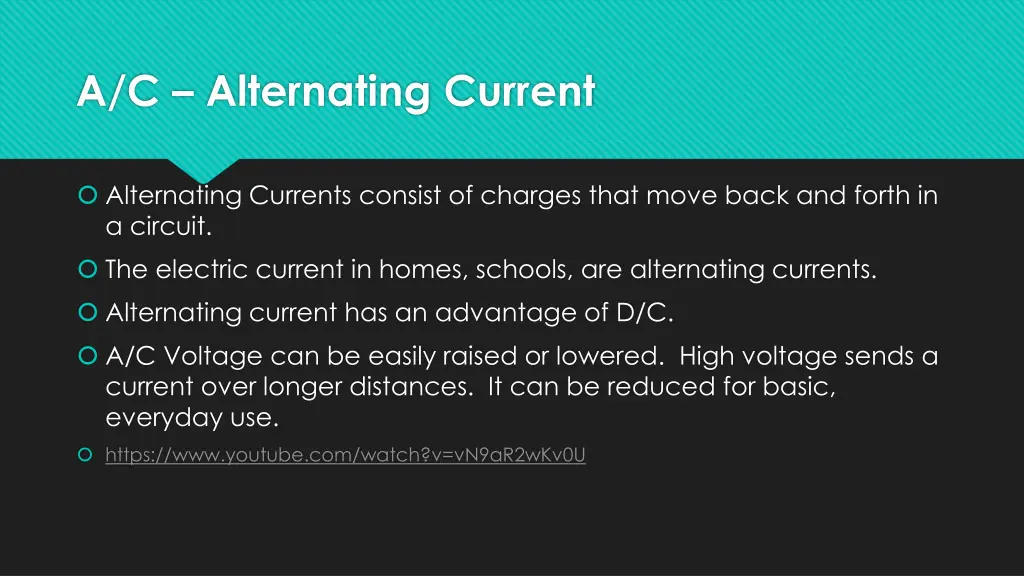 a c alternating current