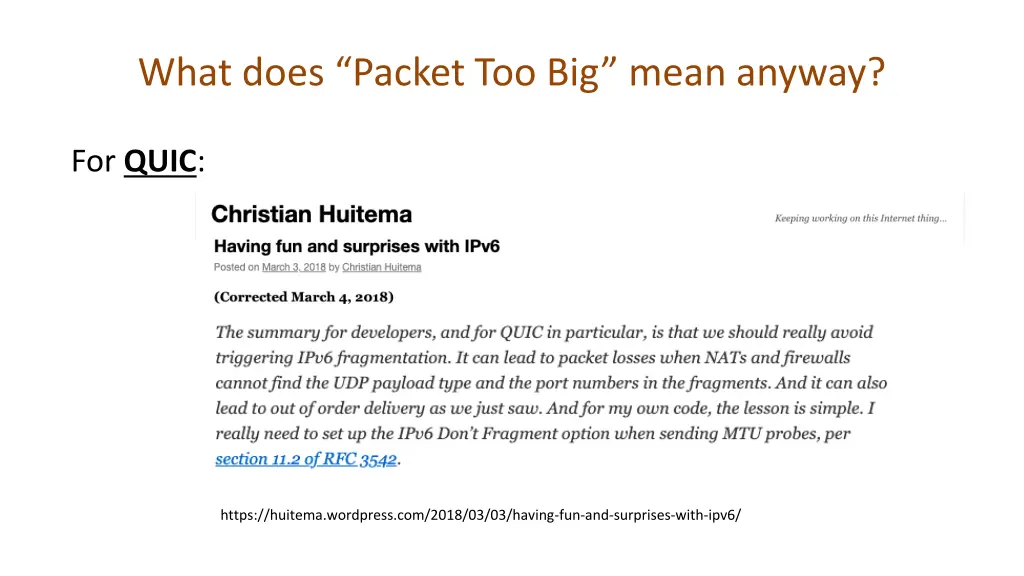 what does packet too big mean anyway 4