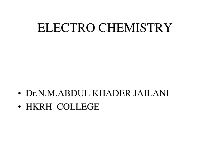 electro chemistry