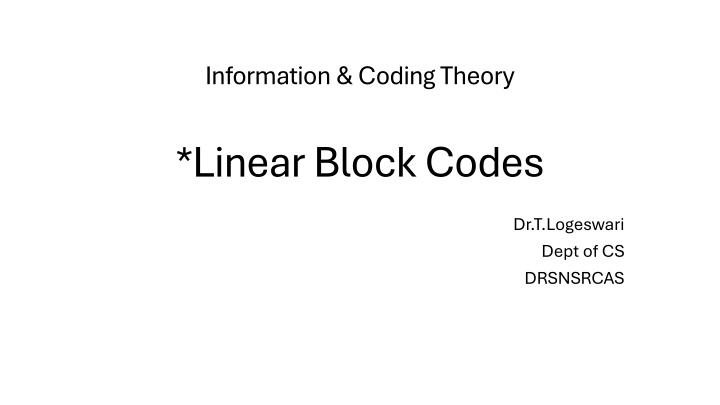 information coding theory