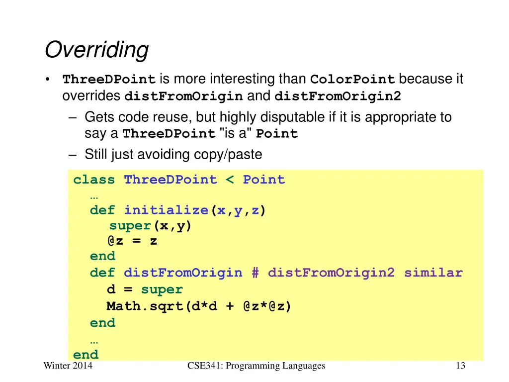 overriding