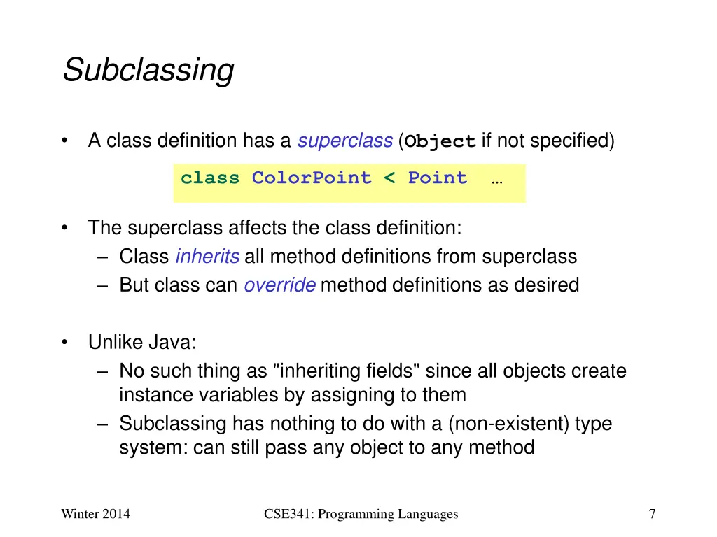 subclassing