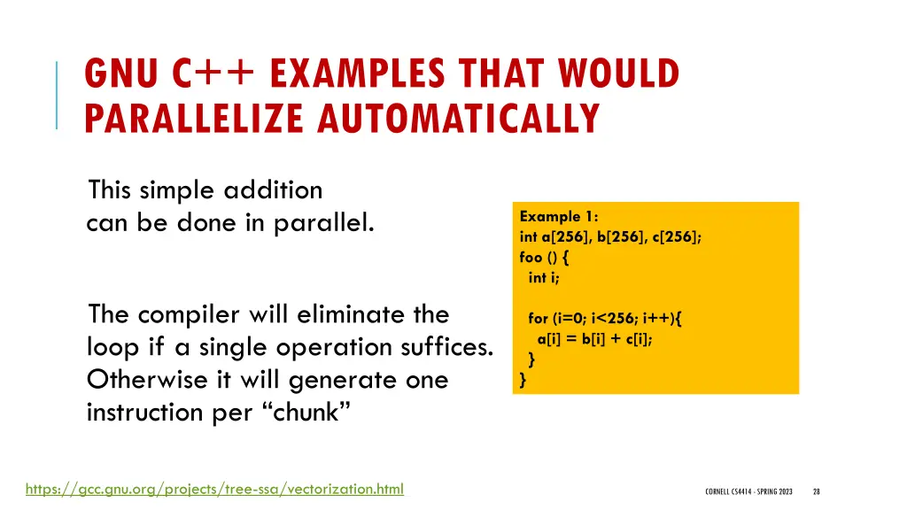 gnu c examples that would parallelize