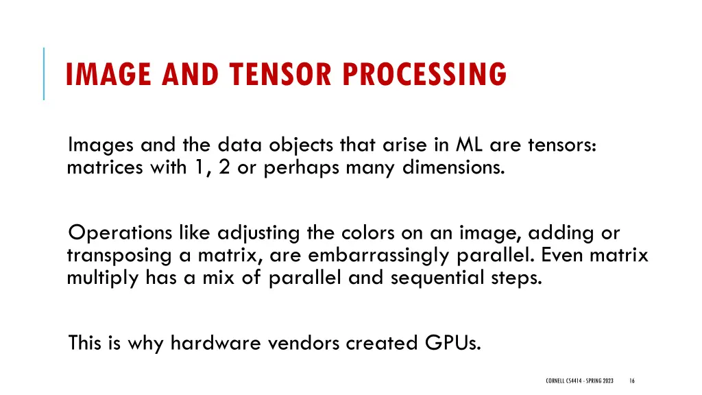 image and tensor processing