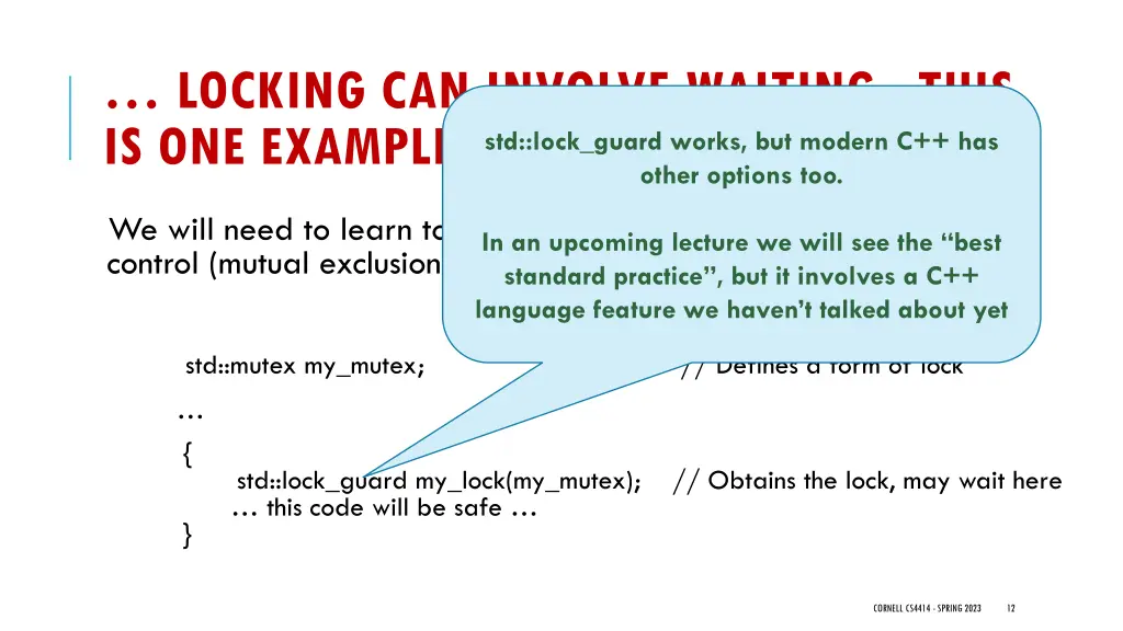 locking can involve waiting this is one example 1