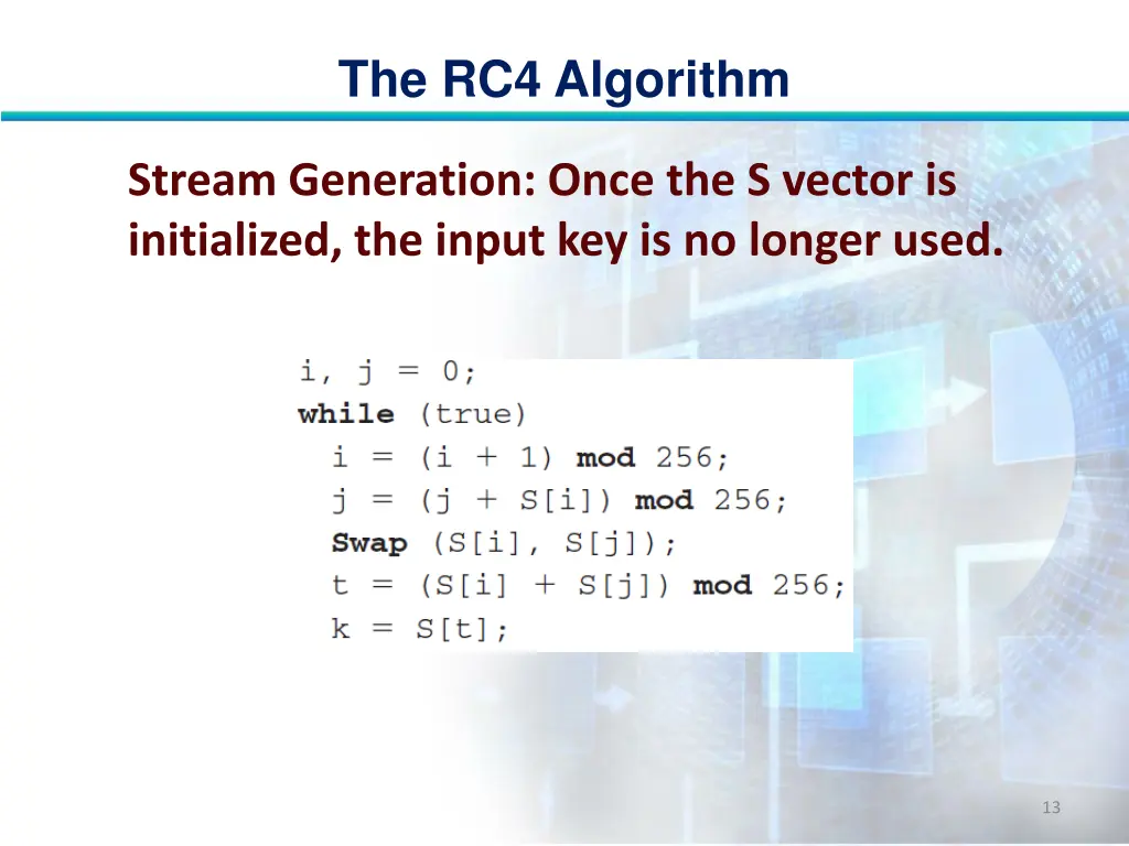 the rc4 algorithm 12