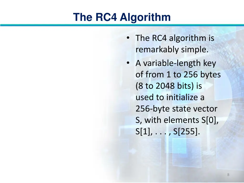 the rc4 algorithm 7