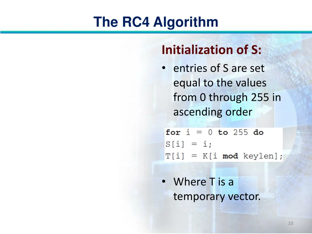 the rc4 algorithm 9