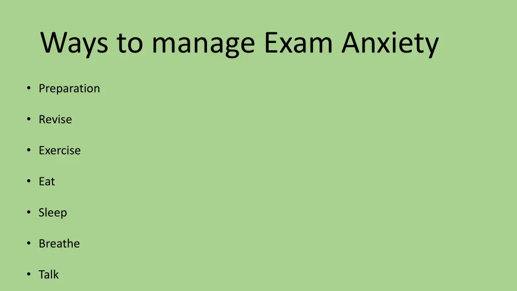 ways to manage exam anxiety