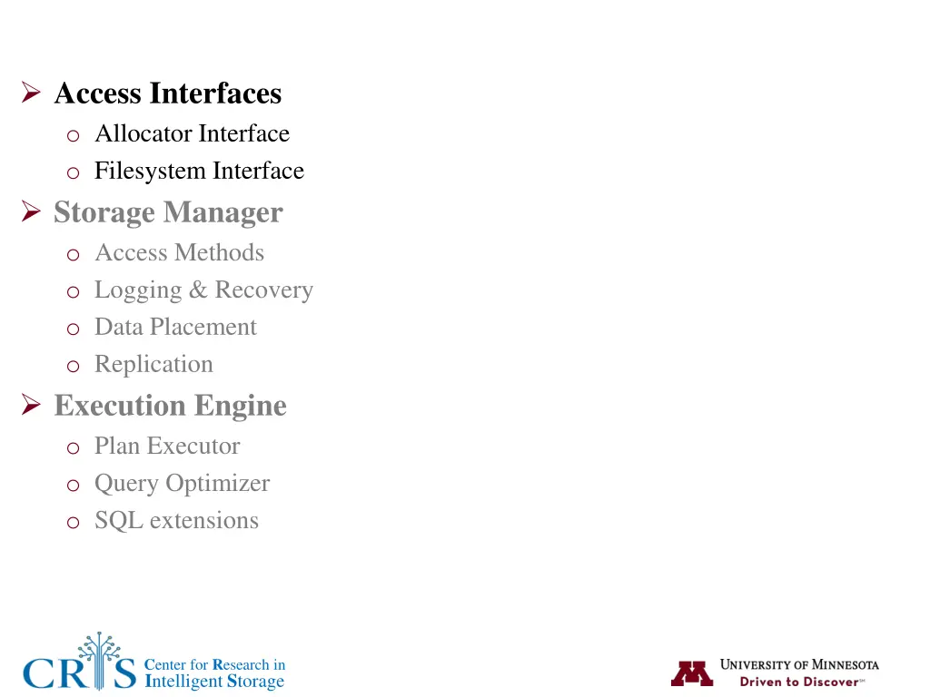 access interfaces o allocator interface 1