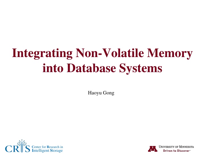 integrating non volatile memory into database