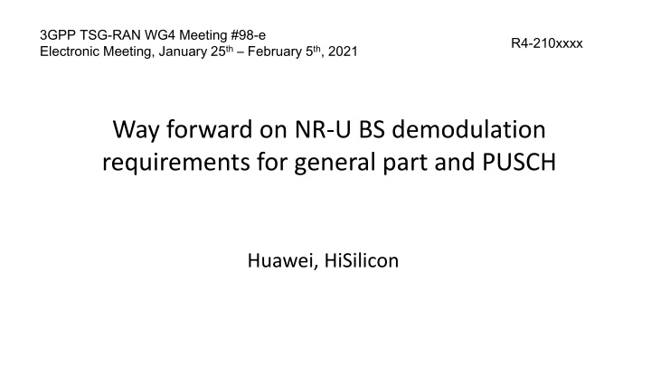 3gpp tsg ran wg4 meeting 98 e electronic meeting