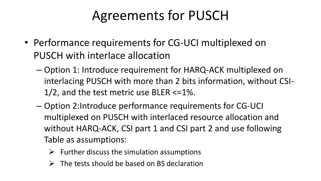 agreements for pusch 2