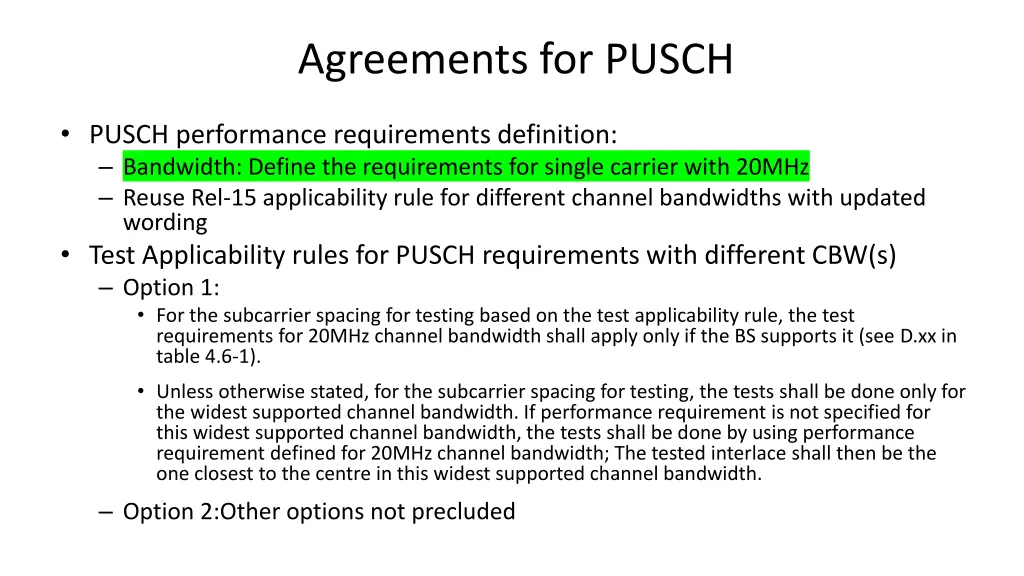 agreements for pusch