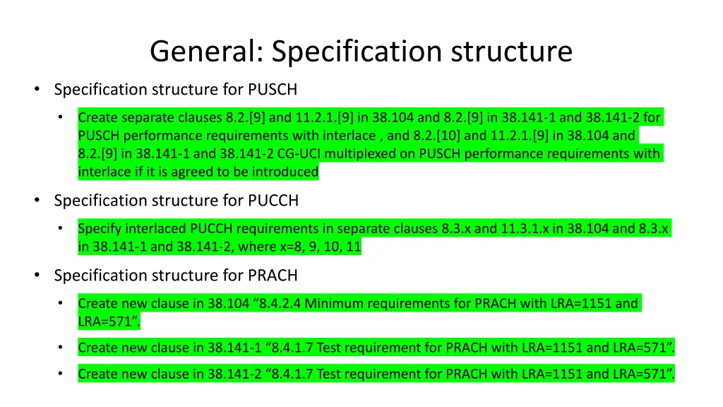 general specification structure specification