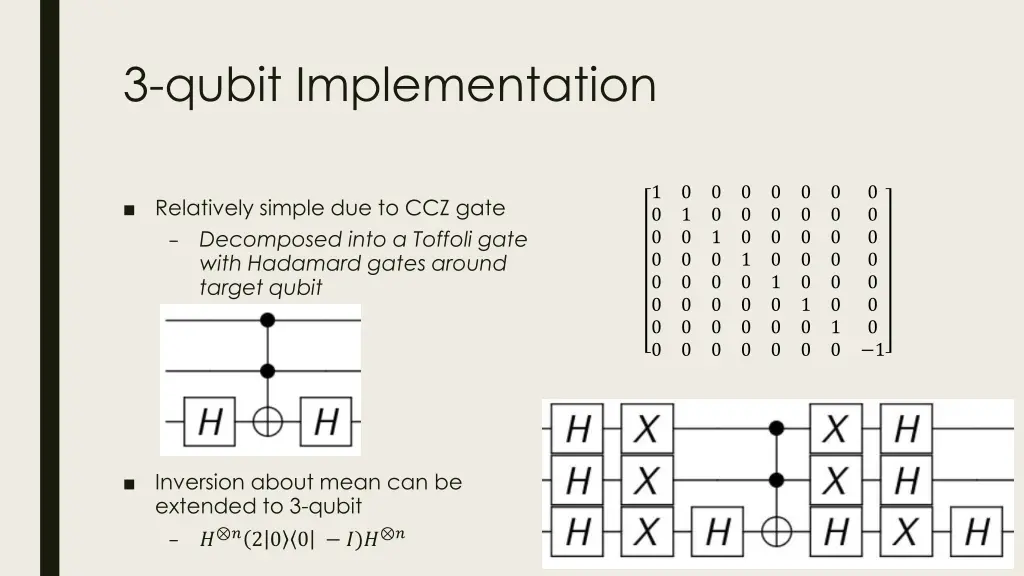 3 qubit implementation