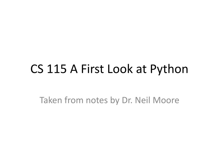 cs 115 a first look at python