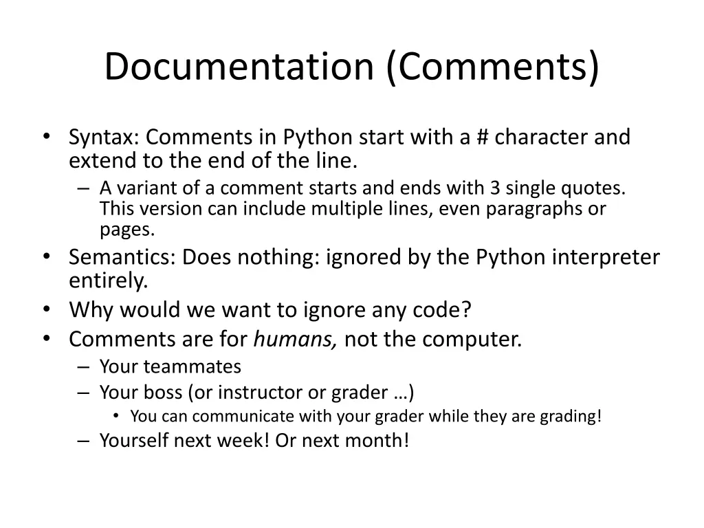 documentation comments