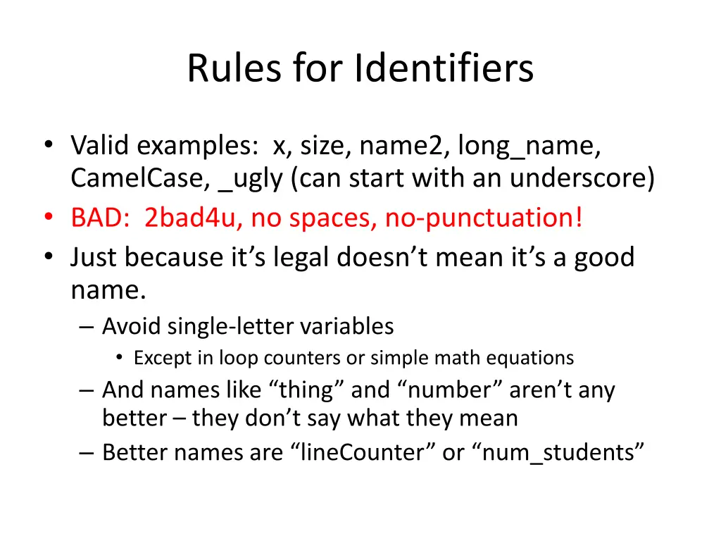 rules for identifiers 1