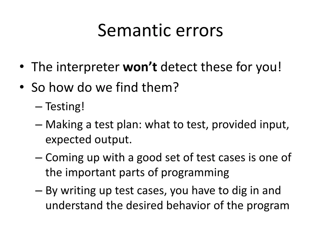 semantic errors 1