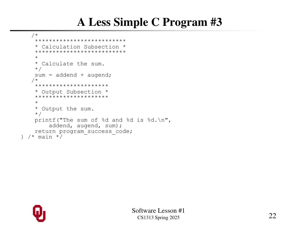 a less simple c program 3