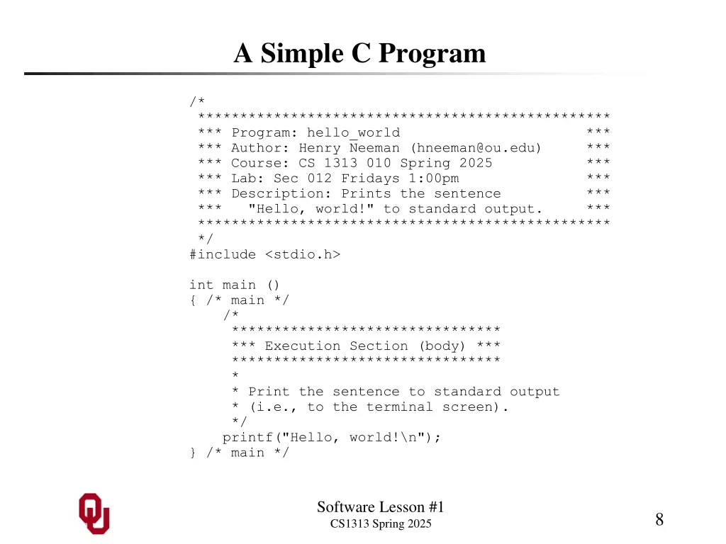 a simple c program