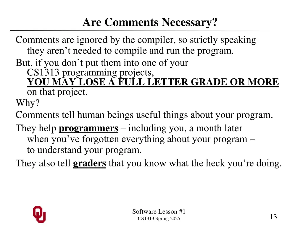 are comments necessary