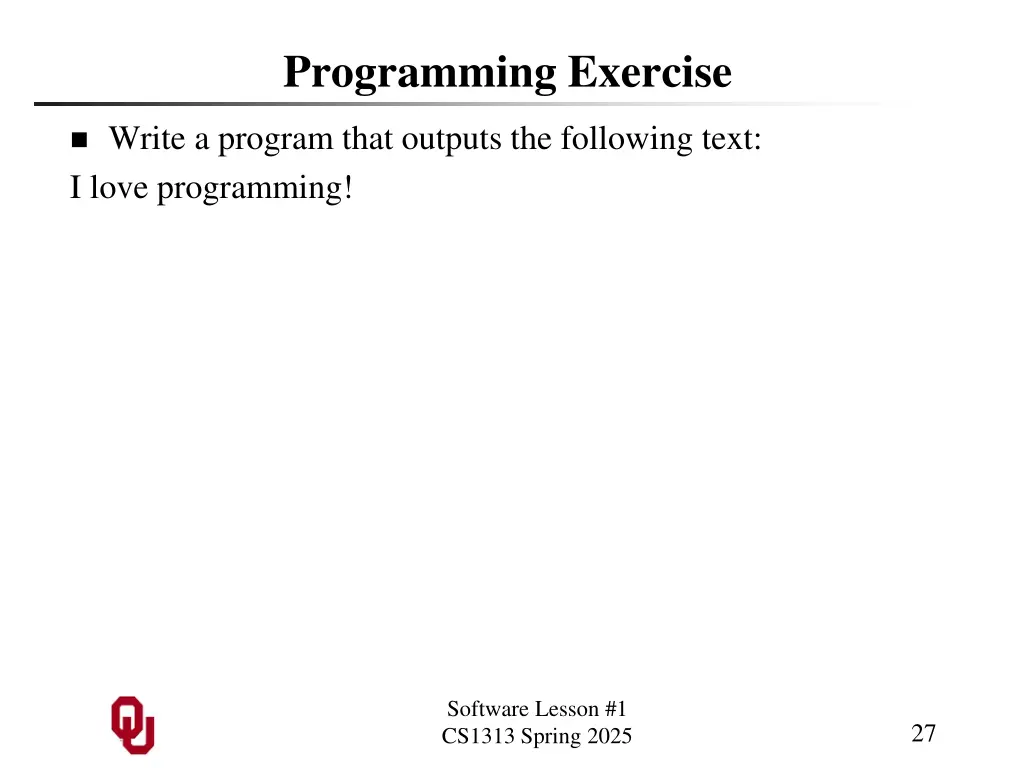 programming exercise