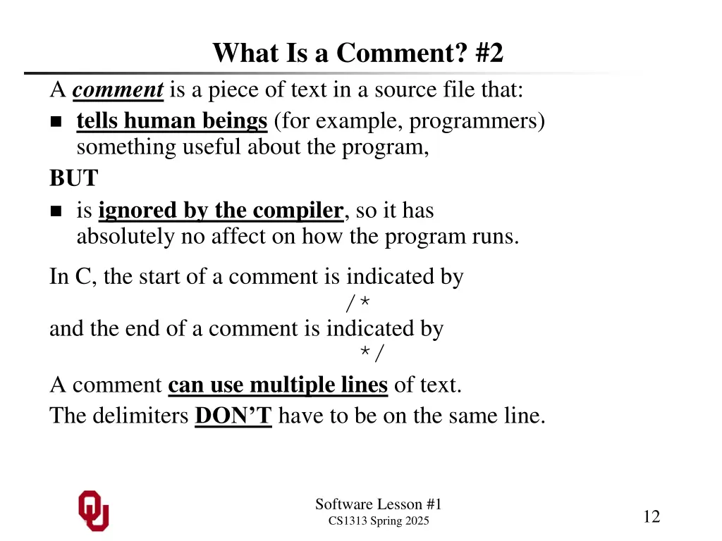 what is a comment 2