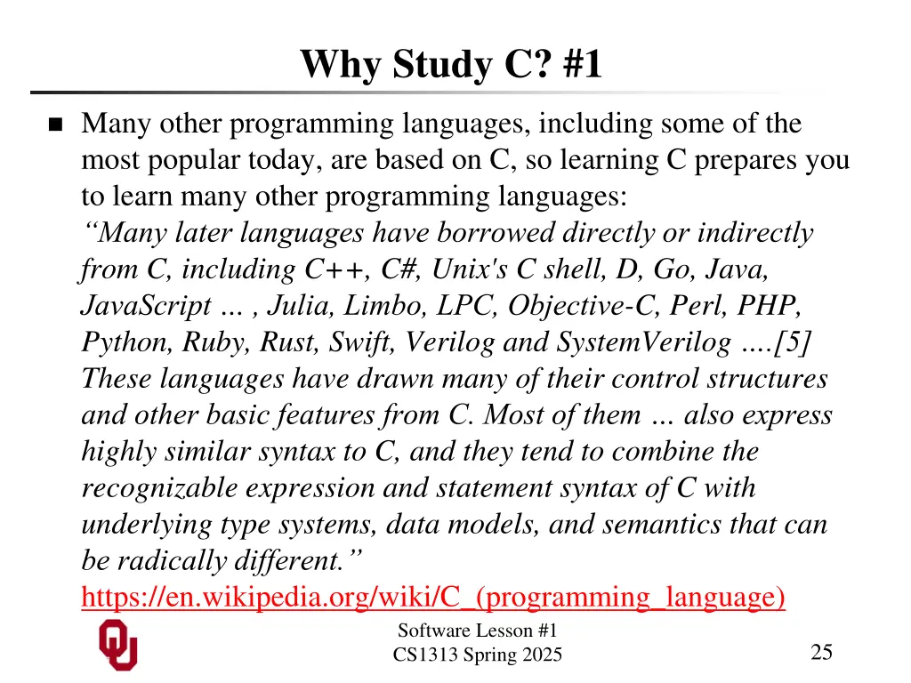 why study c 1