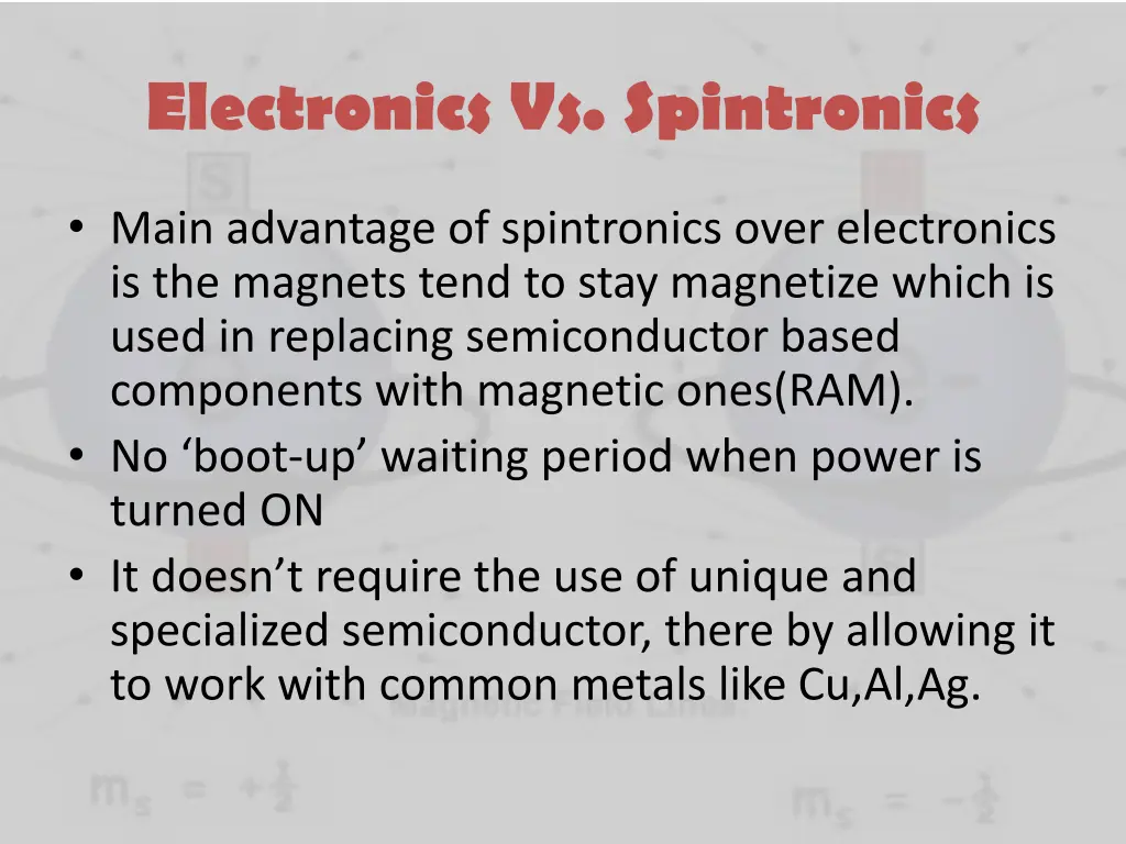 electronics vs spintronics