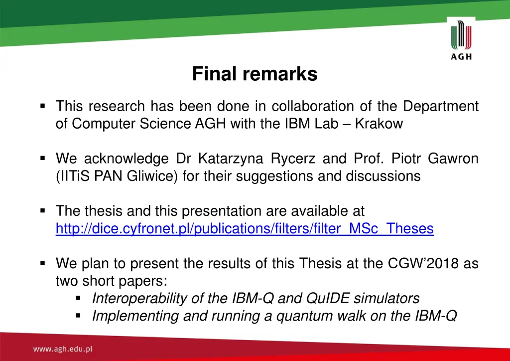final remarks
