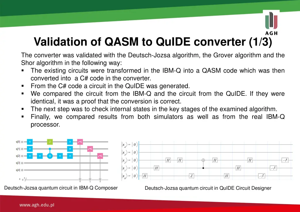 validation of qasm to quide converter