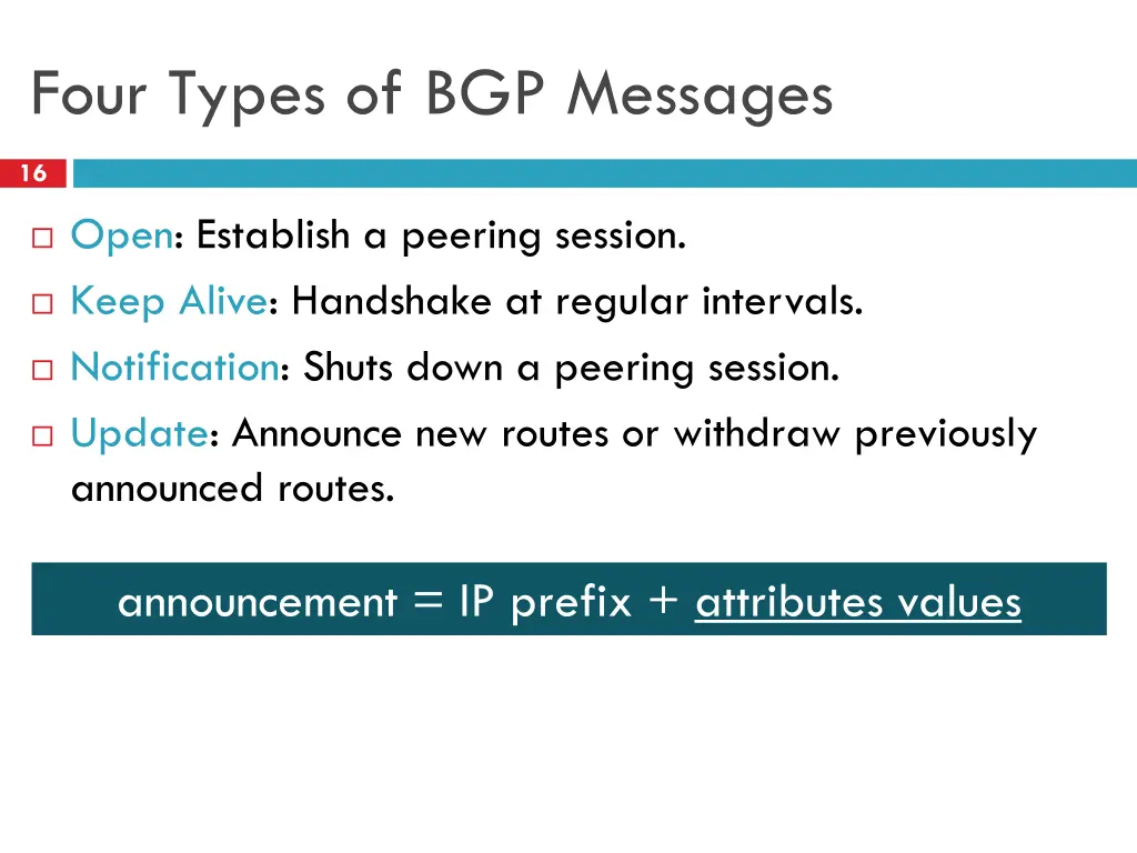 four types of bgp messages
