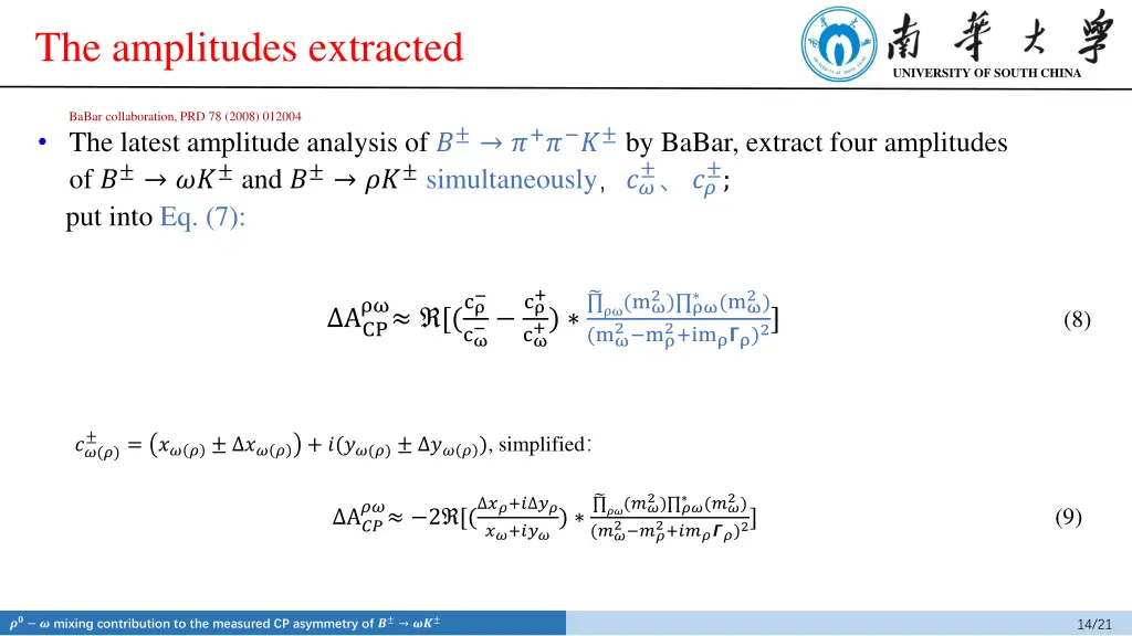 the amplitudes extracted