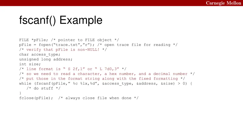 fscanf example