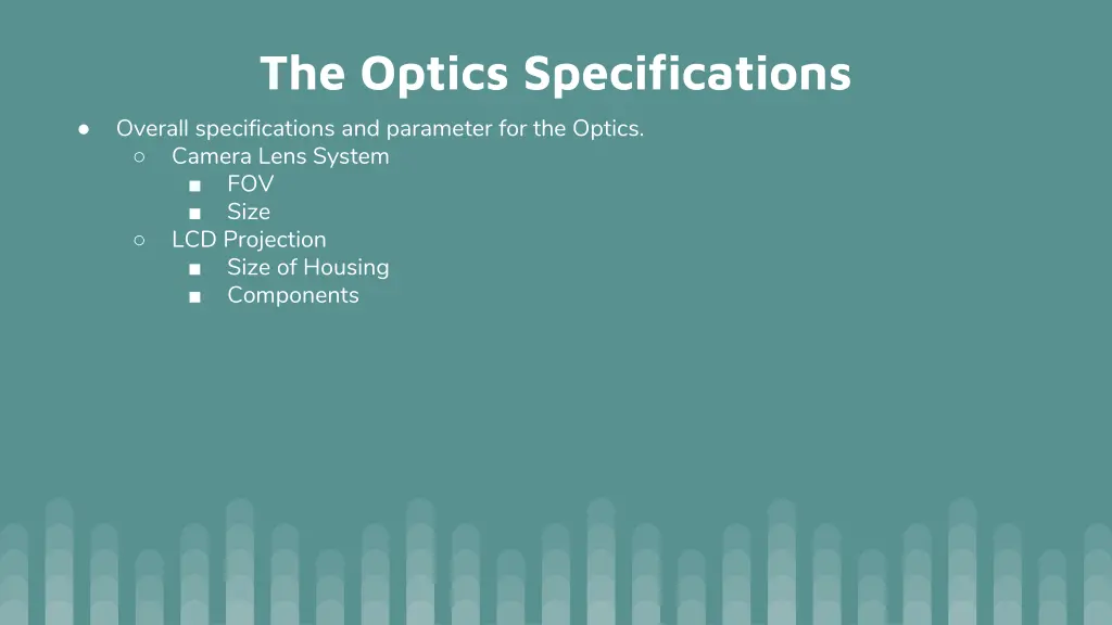 the optics specifications