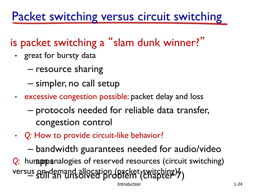packet switching versus circuit switching 1