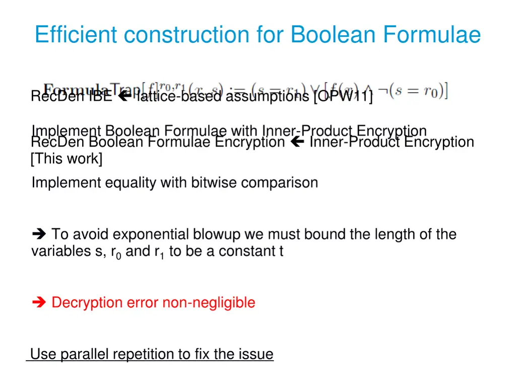 efficient construction for boolean formulae