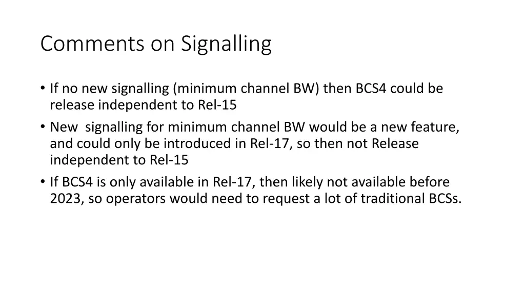 comments on signalling