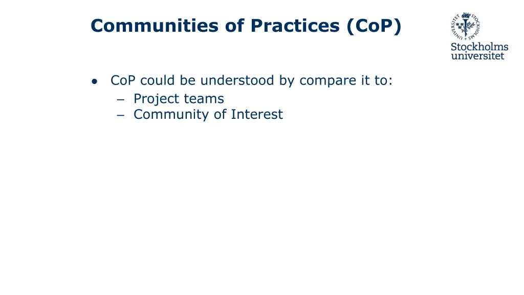 communities of practices cop 2