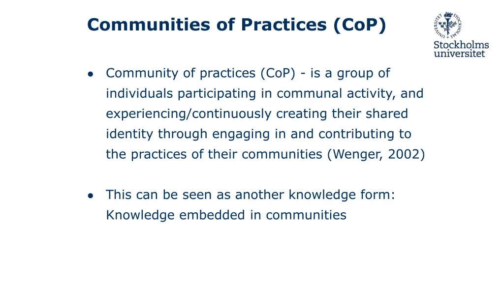 communities of practices cop
