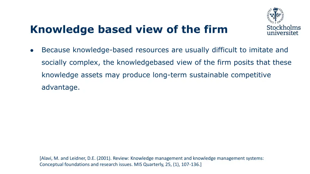 knowledge based view of the firm 2