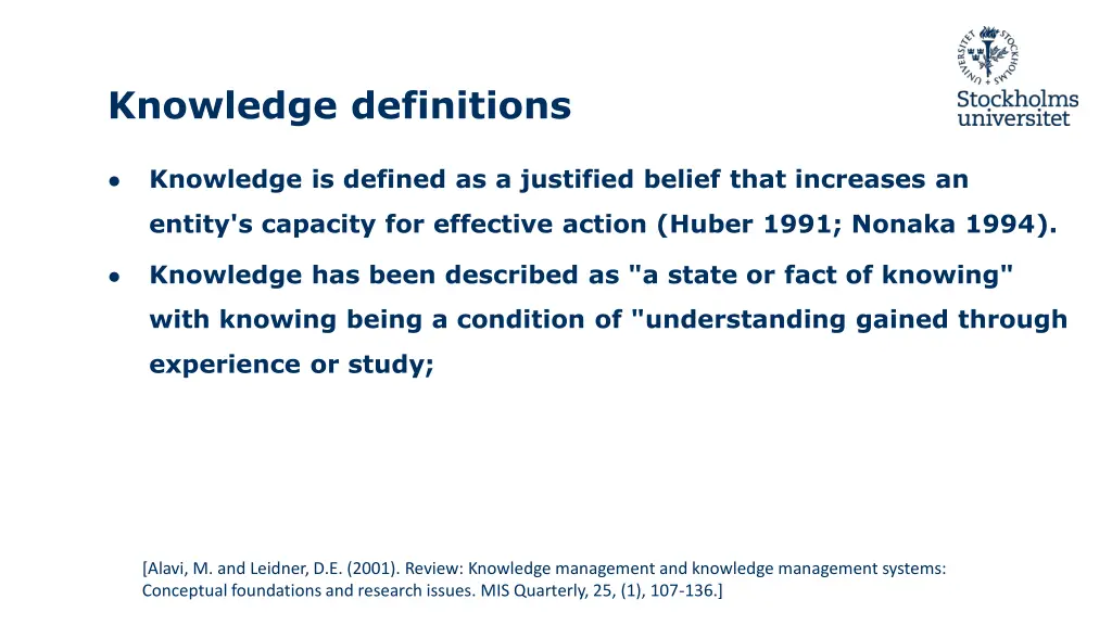 knowledge definitions