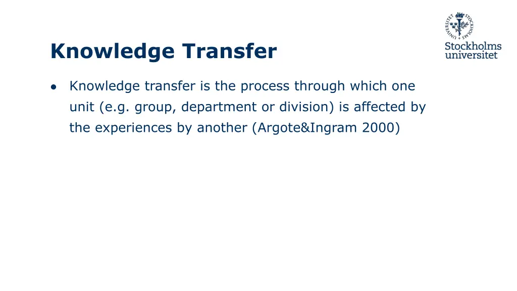knowledge transfer
